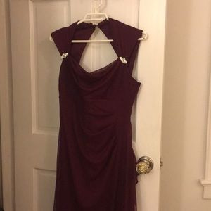 Long glamorous dark red dress